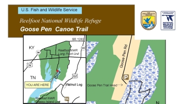 A map of the Goose Pen Canoe Trail.