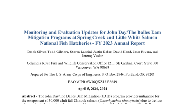Monitoring and Evaluation Updates for John Day/The Dalles Dam Mitigation Programs at Spring Creek and Little White Salmon National Fish Hatcheries -FY 2023 Annual Report