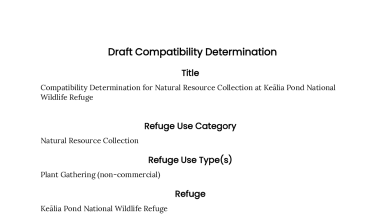 Draft Compatibility Determination for Plant Gathering (non-commercial), Kealia Pond NWR 