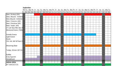 PRR Hunting Calendar 2025-2026