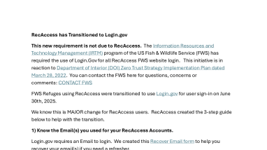 RecAccess through Login.gov -Instructions