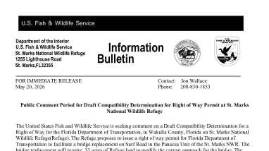 St. Marks Information Bulletin for draft Compatibility Determination - Right of Way