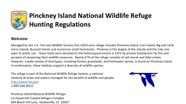2026-27 Pinckney Island NWR Hunting Regulations