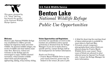 Benton Lake NWR Public Use Opportunities Brochure 