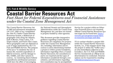 Federal Expenditures and Financial Assistance under the Coastal Zone Management Act Fact Sheet