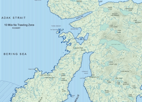 Adak map Slaughter Alley