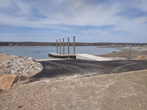 Boat ramp at Quonochontaug in Rhode Island