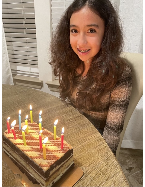 Jocelyn Nungaray blowing out birthday candles