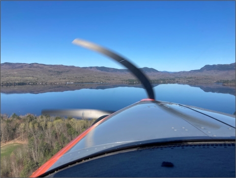 View of wetland from cockpit