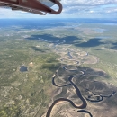 aerial view of rivers and forests