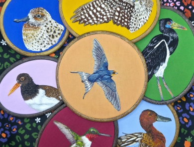 artwork of birds featured in 2026 World Migratory Bird Day