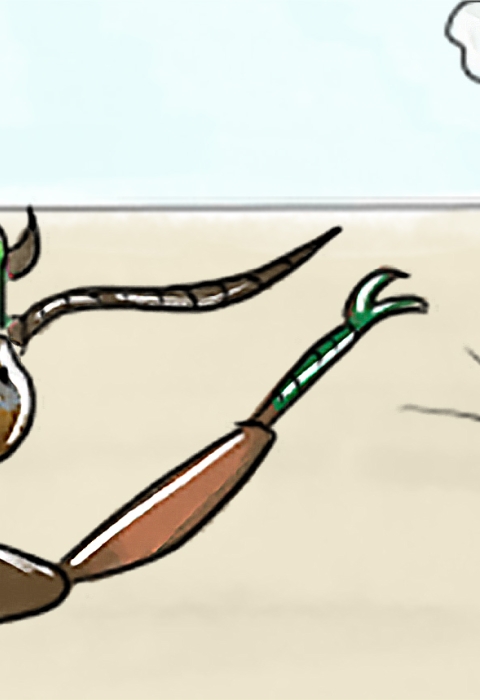 A slice of an obscure species club comic that shows delta green ground beetle talking to the club