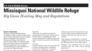 Missisquoi NWR Big and Upland Game Hunting Fact Sheet