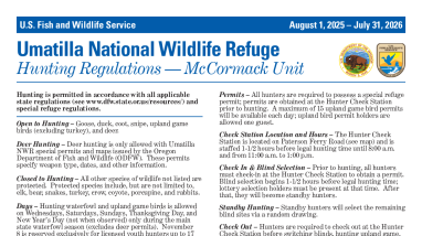Umatilla National Wildlife Refuge Hunting Regulations (McCormack)