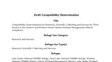 Draft Compatibility Determination: Third Party Research, Scientific Collecting and Surveys