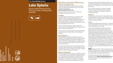 Lake Ophelia NWR Hunting and Fishing Regulations Brochure 2022 - 2023