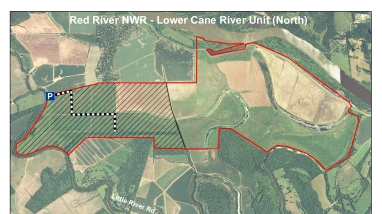 Red River NWR North Lower Cane Hunt Map