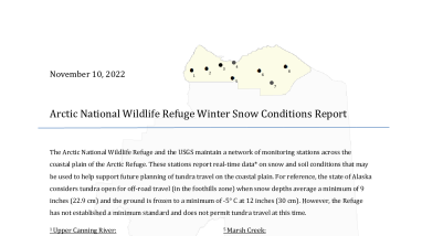 Arctic Refuge Winter Snow Conditions Report