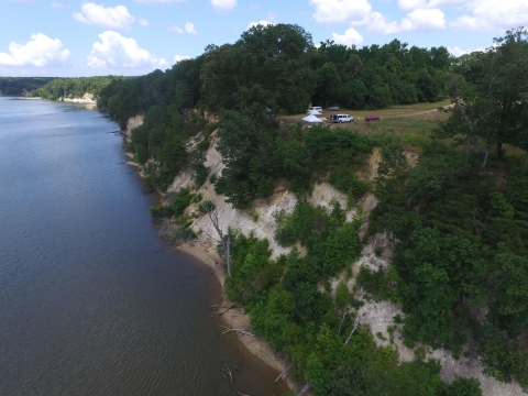 edge of cliffs along river