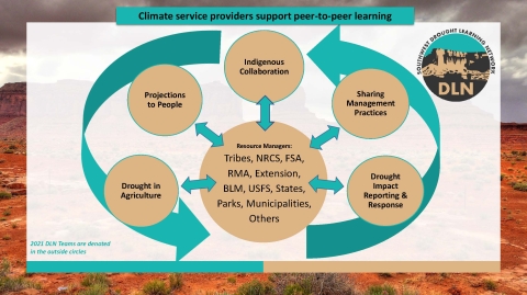 Flow chart showing how climate service providers support peer-to-peer learning