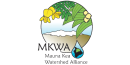 A silhouette of Mauna Kea with green leaves and yellow flowers of the mamane tree.