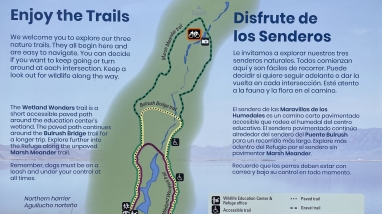 Walking Trails Map for Visitors at Bear River Migratory Bird Refuge