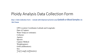Ploidy Analysis Data Collection Form