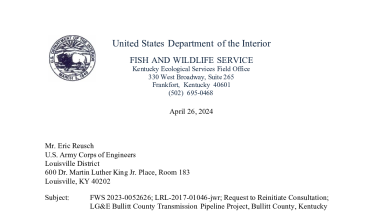 Bullitt County Pipeline Concurrence and Initiation Letter