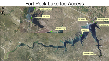 USACE Ice Access Map for Fort Peck Lake
