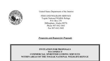 Announcing Prospectus and Request for Proposals to Conduct Commercial Sportfish Guiding Services Within Areas of the Togiak National Wildlife Refuge