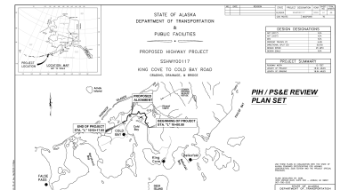 AK DOTPF Proposed Highway Project, King Cove to Cold Bay Road