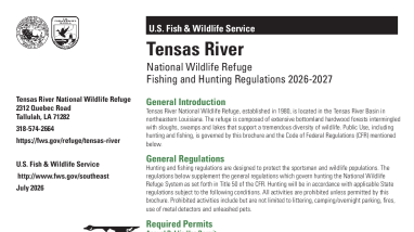 Tensas River NWR 2026-2027 Hunt Regulations
