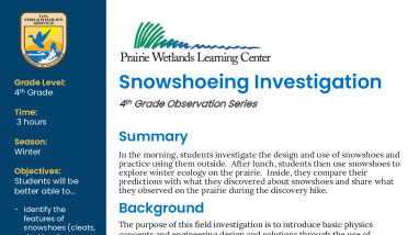 4th Grade Winter Snowshoeing Investigation