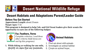 Desert NWR - Habitats and Adaptations Leader Guide (508)