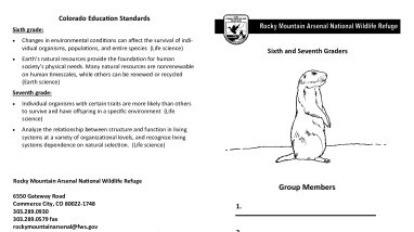 Rocky Mountain Arsenal NWR Grades 6-7 Teacher Led Booklet.pdf