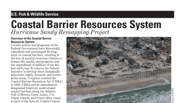 Coastal Barrier Resources System Hurricane Sandy Remapping Project Fact Sheet