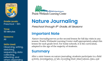 PreK 6th All Seasons Nature Journaling