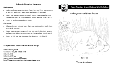 Rocky Mountain Arsenal NWR Grades K-1 Teacher Led Guide