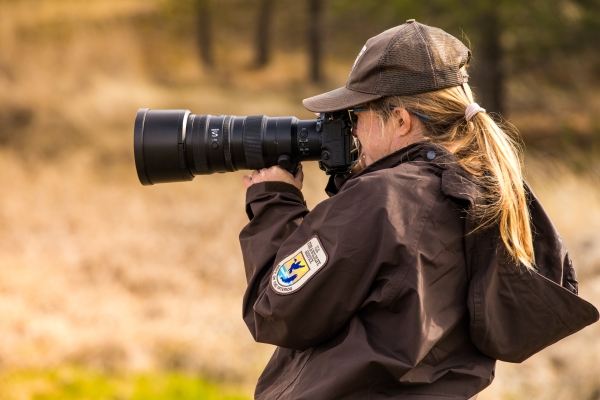 Ranger Laurel Smith taking a photo