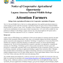 Notice of Cooperative Agricultural Opportunity