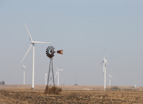 Wind turbines in northwest Indiana
