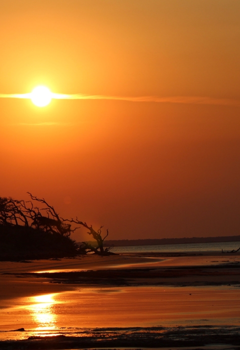 Sunset over water.