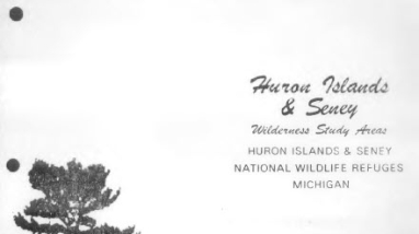 Cover of the Seney and Harbor Island Wilderness Plan