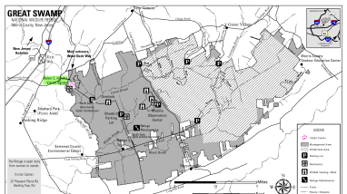 Great Swamp National Wildlife Refuge Overhead Map and All Trails Map