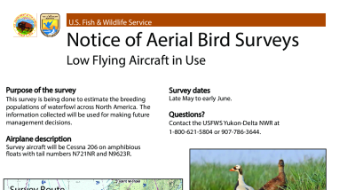 Notice of Aerial Bird Surveys - Low Flying Aircraft in Use