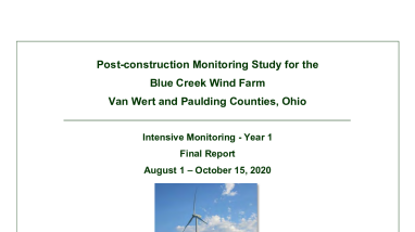 Post-construction Monitoring Study for the Blue Creek Wind Farm, 2020