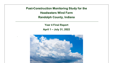 Post-Construction Monitoring Study for the Headwaters Wind Farm, 2022
