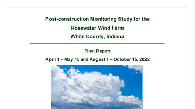 Post-construction Monitoring Study for the Rosewater Wind Farm, 2022