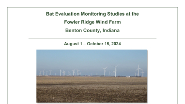 Bat Evaluation Monitoring Studies at the Fowler Ridge Wind Farm Benton County, Indiana, 2024