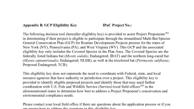 Appendix B: GCP Eligibility Key